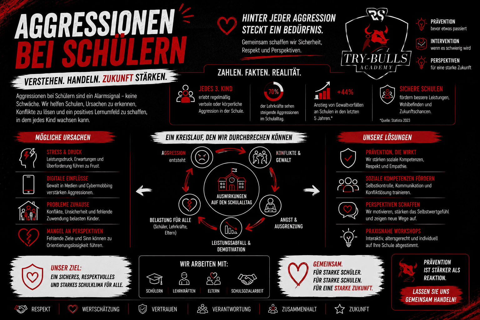 Aggressionen bei Schülern – Ursachen erkennen und sicher handeln mit der TRY-BULLS Academy