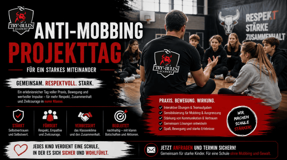 Anti Mobbing Projekttag der TRY-BULLS Academy für Schulen