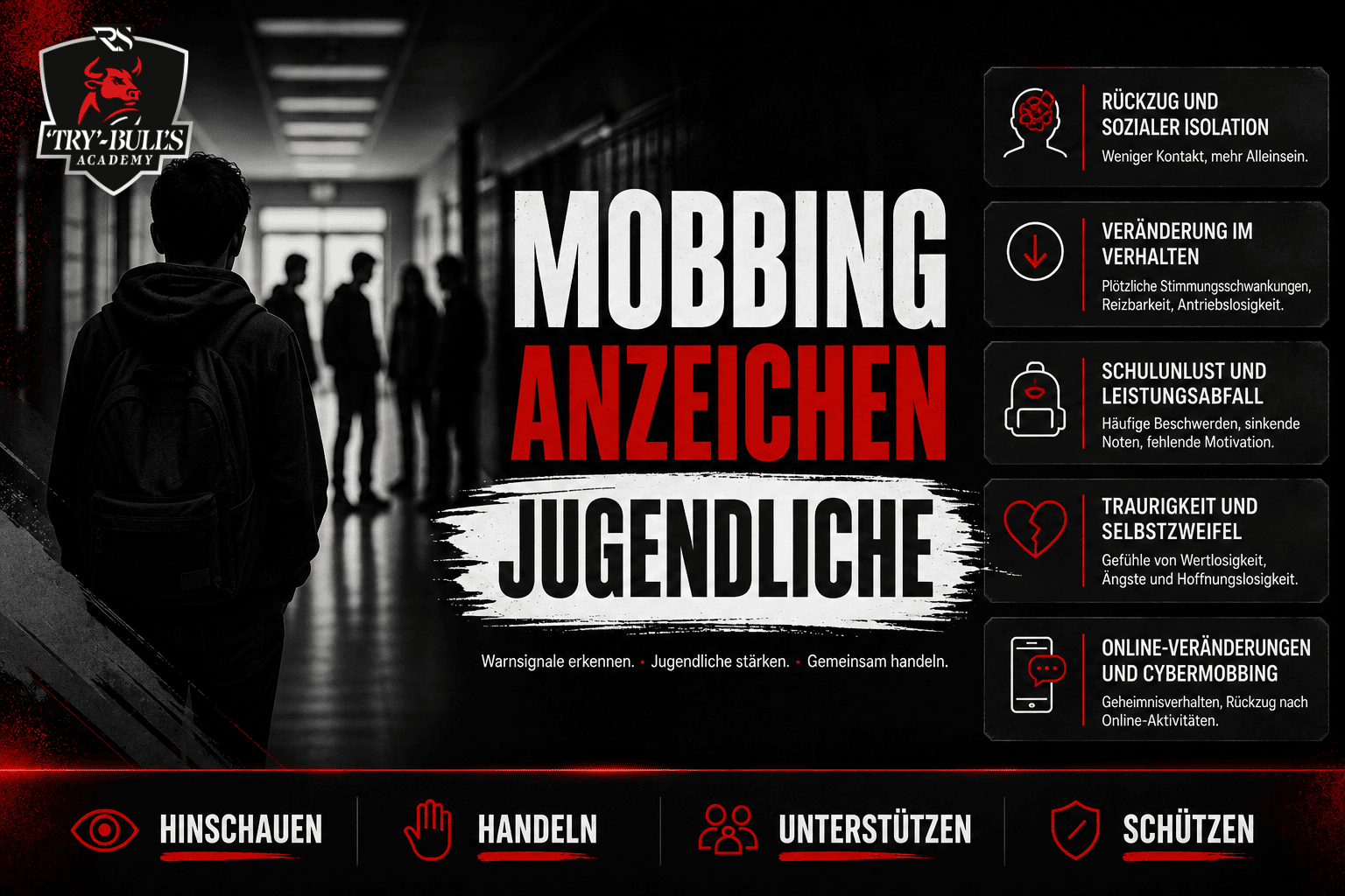 Mobbing Anzeichen bei Jugendlichen erkennen – emotionale, soziale, schulische und digitale Warnsignale