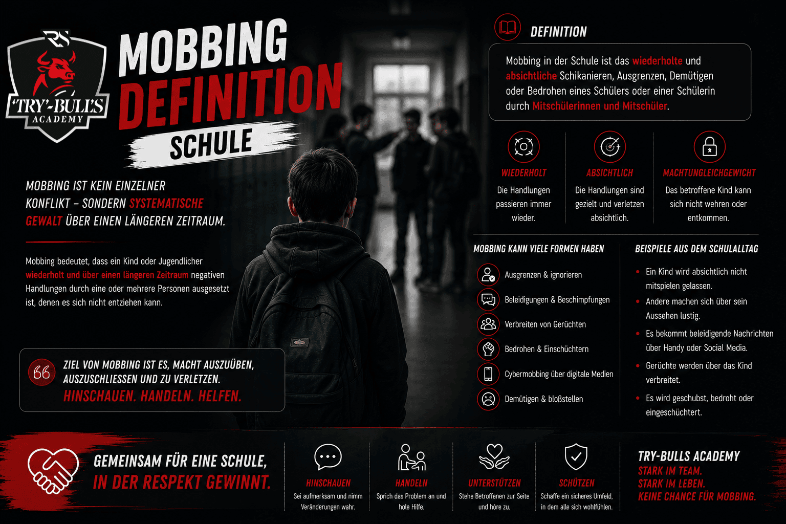 Mobbing Definition Schule mit Merkmalen, Warnzeichen und Handlungsschritten