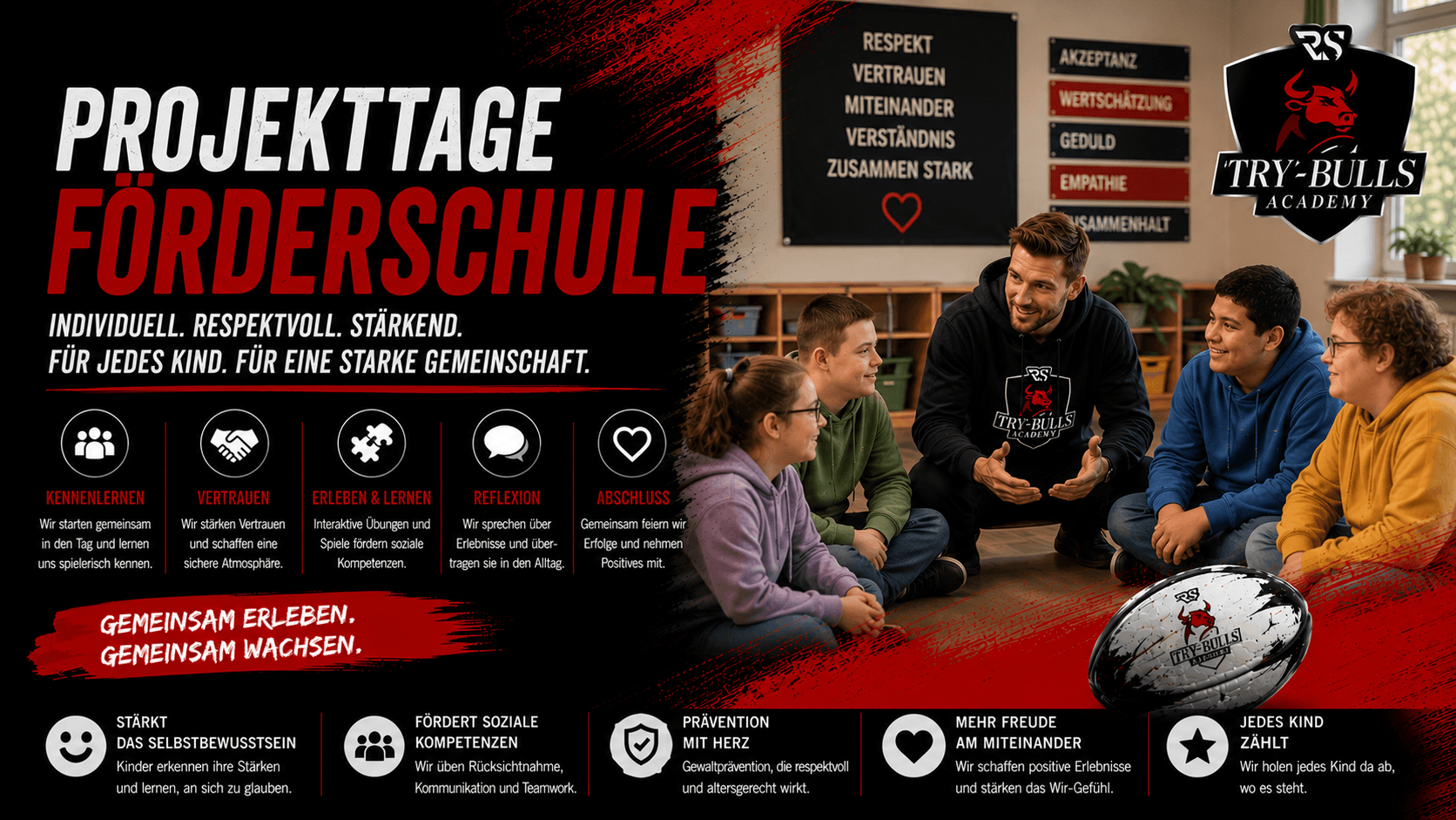 Projekttage Förderschule mit der TRY-BULLS Academy