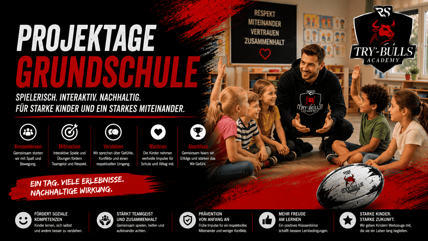 Projekttage Grundschule mit der TRY-BULLS Academy