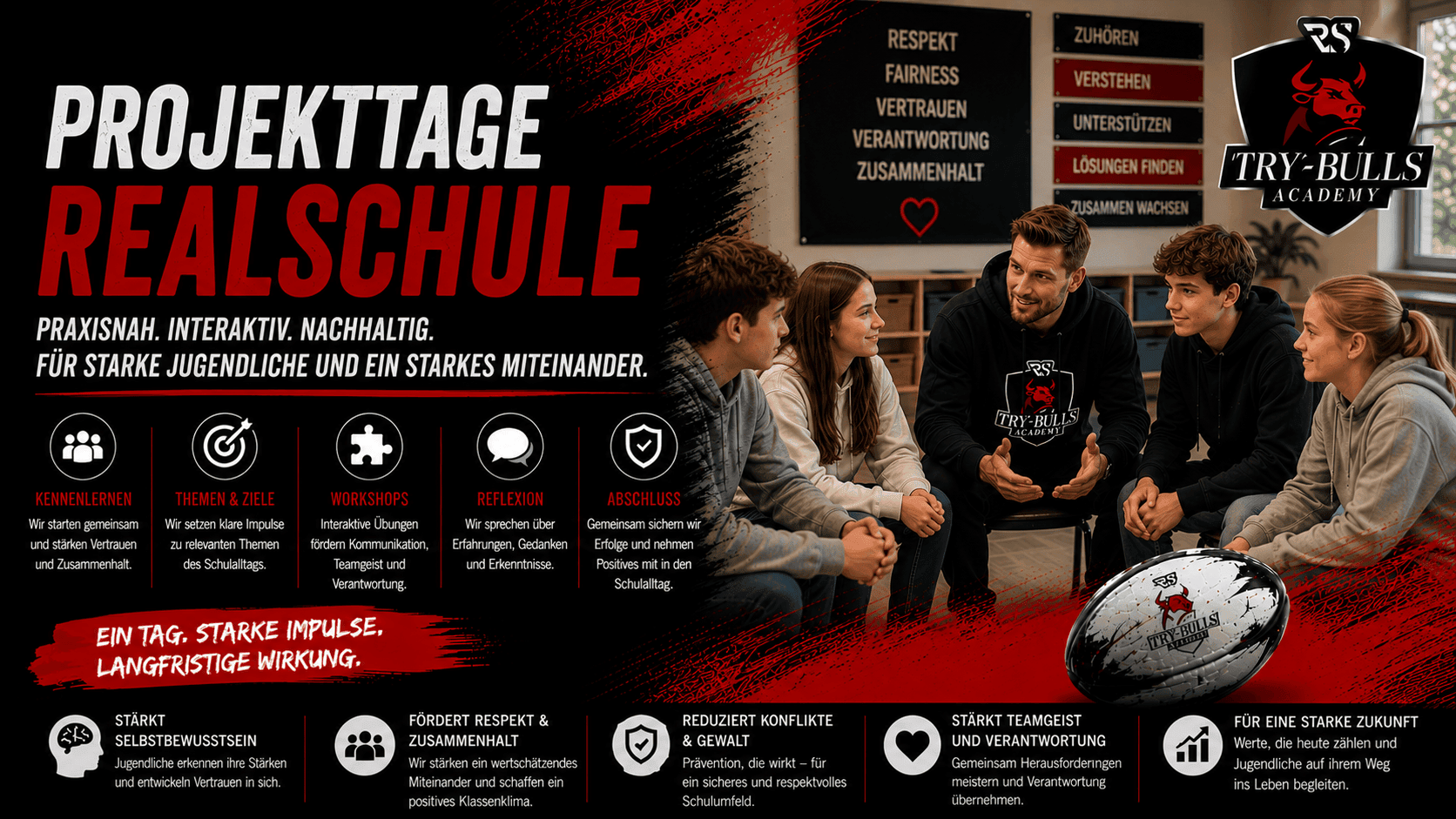 Projekttage Realschule mit der TRY-BULLS Academy