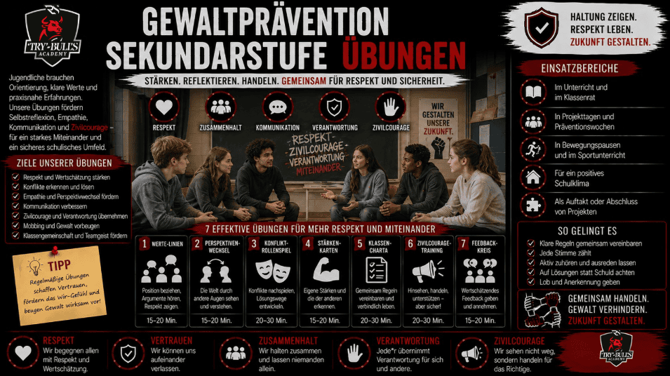 Gewaltprävention Sekundarstufe Übungen – Präventionsübungen für Jugendliche in weiterführenden Schulen